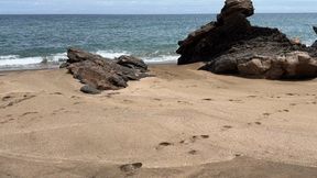 Dress up and pee on the public beach