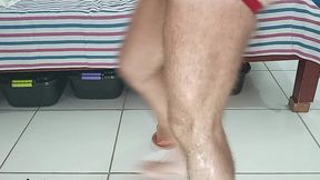 in red underwear riding my dildos