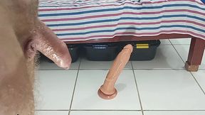 in red underwear riding my dildos