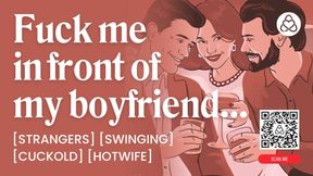 ASMR Audio Porn: First Time Hotwife Threesome at a Swingers Club with Cuckold Boyfriend - Erotic Audio Story