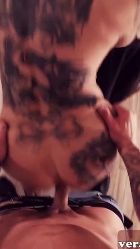 Emotional moment from "Inked german blonde Milf with big tits on a real fuck date"