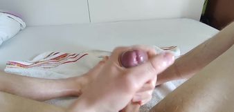 Oiled femboy feet jackoff surprise cumshot drips down smooth belly