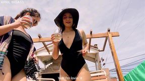 drinking pee terrace  april big ass  and  belle amore  non stop drinking all pee yellow!!!