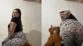 Squashing the teddy bear + bigass