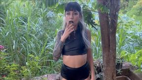 Cigarette in the garden