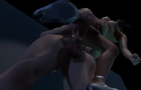 Muscle Dickgirl DESTROYS Black Trap ASS Full Nelson Creampie Gush