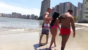Latina Girl Gets Double Penetration from Two Guys