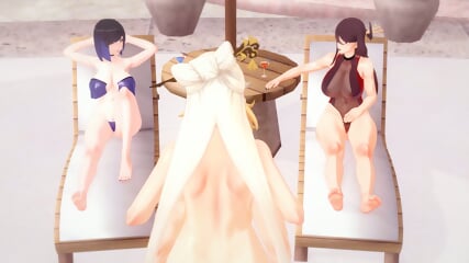 Genshin Liyue Summer Beidou Ningguang Yelan No Subs