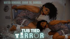 Tub Tied Terror: CHAIR TIED COLD WATER BONDAGE IN 4K