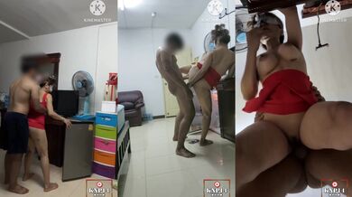 Thai milf gets fucked facing fridge with sloppy blowjob raw video