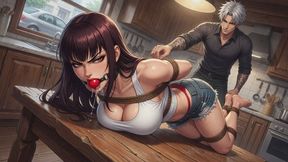 Bondage Stories #106: Confession of the Mahogany-Haired Captive's Ropebound Ecstasy