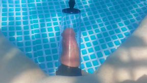 Barely Wet and Wild: Poolside Tease Ending in a Hot Finish