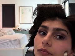 Topless Mia Khalifa Preps for Night Out, Shaking Her