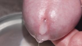 Play, Edge and Leak Lots of Sperm Precum Spunk. Close up Thick Cum Load. Swallow My Own Load