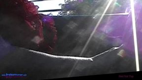 Unfiltered MILF in sheer red top &mdash;  braless and wild all over town