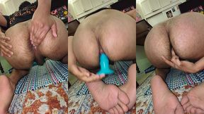 fingering hairy hole and moaning