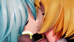 Rin x Miku Passionate Lesbian/Yuri Time On The Bed - 3D/MMD