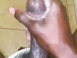 BBC ( Large Ebony Cum) Slowmotion Spunk Fountain