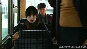 Seductive Japanese Babe Gives Mind-Blowing Blowjob To Stranger On Public Transport