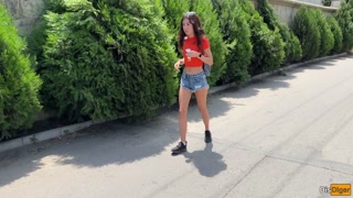 Crazy Girl Sucking Dick in the Bushes - Huge Facial Public Cumwalk