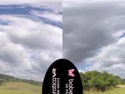 Solo girl, Vanessa Decker masturbates outdoors, in VR