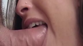 Mature Brunette MILF Sucks Big Cock Sloppily
