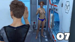 Red-Haired Stepmother Tempts Teen In Futuristic Shower Adventure