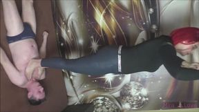 Bare feet Trampling and Face standing