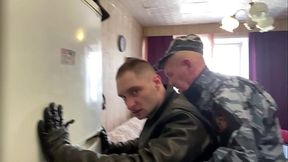 Two cops arrested guy in suit and spit piss and hit him