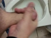 Jerking in public restroom