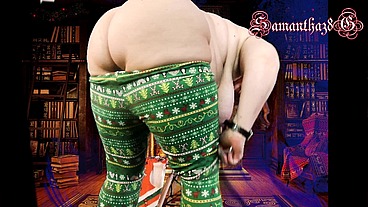 Pawg trying on Xmas leggings with Samantha 38g