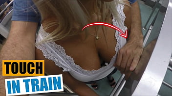 Stepmom&rsquo_s Unexpected Connection on a Crowded Train | She Touch Slowly the Dick of a Stranger Man