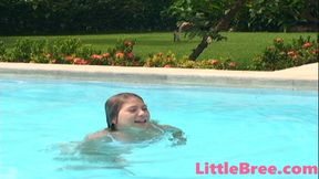 Little Bree Swimming and Showering Outdoors