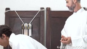 Innocent looking seminarian learns how to satisfy the priest