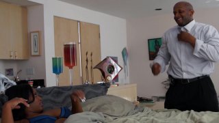 Sexy Busty Black Babe Taking Black Cock