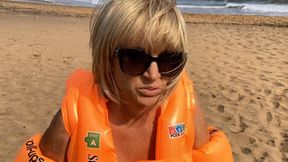 Part 2! Orange life jacket and arm bands in the sea!