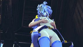 touching robot girl - 3d hentai