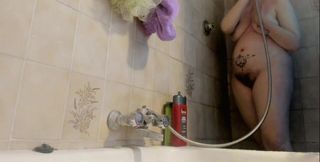 Your Beautiful Italian in the Shower with Her Big Hairy Pussy
