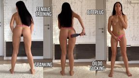 Female Training: Spanking, Dildo Sucking, Buttplug, Masturbation