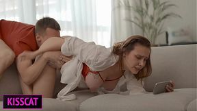 What if Step mom Catches Step son Jerking on Couch?! Joins for Mutual, Sucks, Hard Fucks with Facial