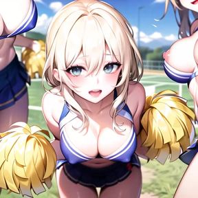 Hot Anime Cheerleader Motivating You Transparent Cloth (with pussy masturbation ASMR sound!)