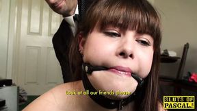 UK girl gets intense deep throat from big cumshot