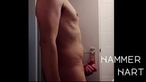 Wanking While Standing &amp;&amp; Squirting A Lot Of Sperm