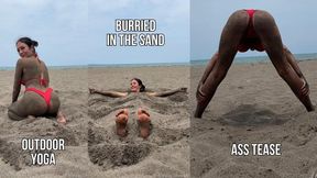 Buried in the Sand & Public Beach Yoga - Double Show