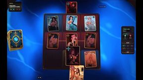 Hentai game features lesbian harem card sex fight.