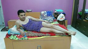 Cute sissy crossdresser femboy Sweet Lollipop in a tank top and sexy pantie.