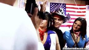 4 big tits boucing as Austin Kincaid & Brooke Haven ride prick