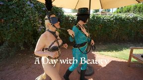 A Day with Beauty - Full Length in 4k - Ponygirl - Lesdom - Leather - Latex - BDSM - Cart Pull