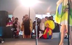 One crossdresser and two honey drags