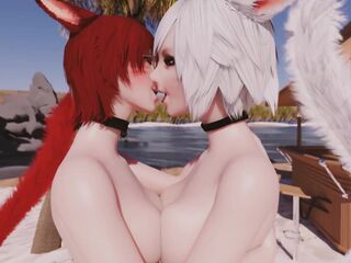 [FFXIV] Miqo'te Yuri Kiss test animation